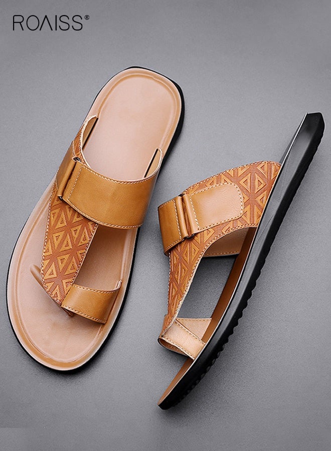 roaiss Men's All Match French Soft Slippers Versatile Flip-Flops for Beach and Outdoor Wear Non-slip Soles, Superior Comfort Casual Fashionable Brown - Image 5